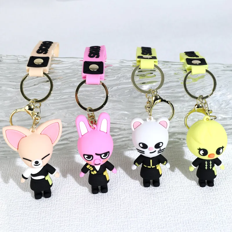 Wholesale Bulk Anime Car Keychain Charm Accessories Key Ring Cute Street Children Couple Students Personalized Creative Valentine's Day Gift 8 Styles AA89 DHL