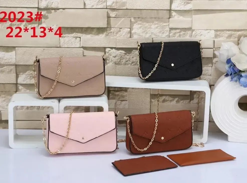 Topp 3 datorer axelväskor Tre del set purs klassiska handväskor kvinnor väska läder lady messenger satchel cross body paket handväska påse tangent vägg