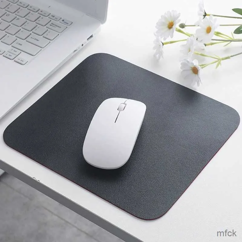 Mouse Pads Wrist Rests 21*25CM Pu Leather Smooth Mouse Pad Simple Solid Color Mouse Mat Anti-slip Waterproof Mouse Pad School Office Table Accessories