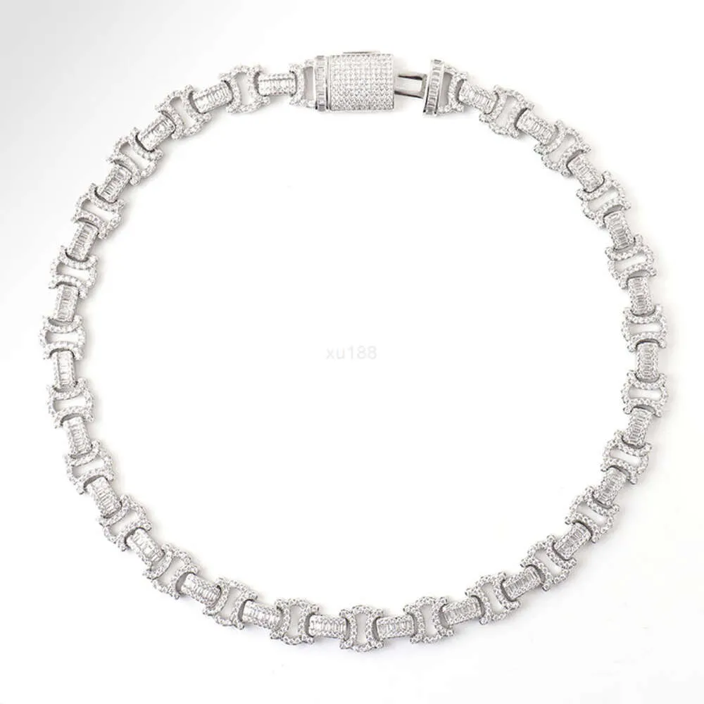 Lichte sieraden Iced Out Moissanite steen 925 sterling zilveren Cubaanse schakelketting Moissanite Cubaanse ketting 22 inch