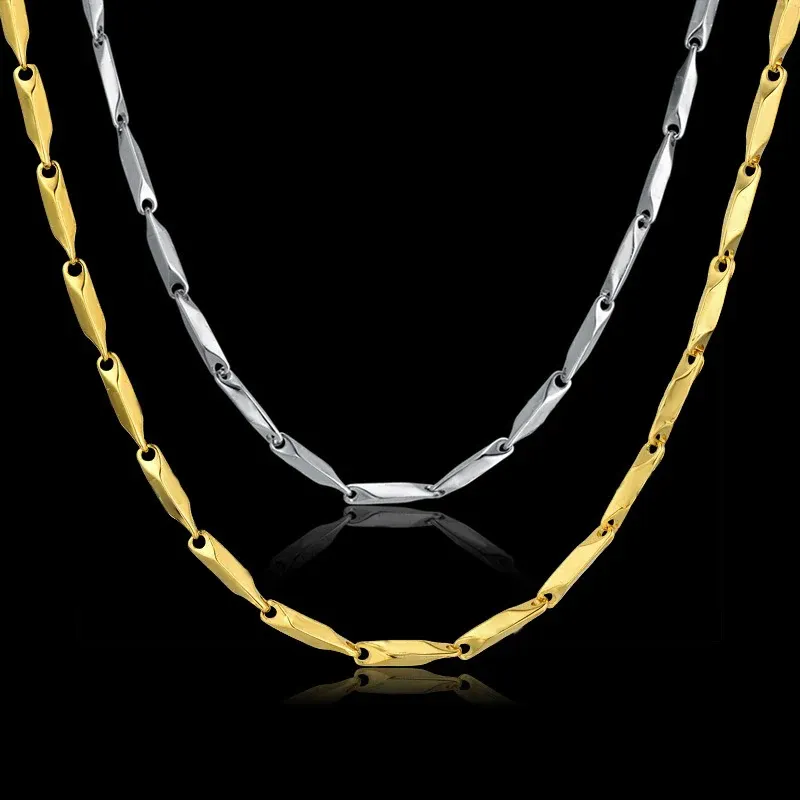 14K Gold Chain Necklace 3MM Collares 2024Hip Hop Chain 45/50/55/61/68 CM Rock Necklace Men / Women Accessories