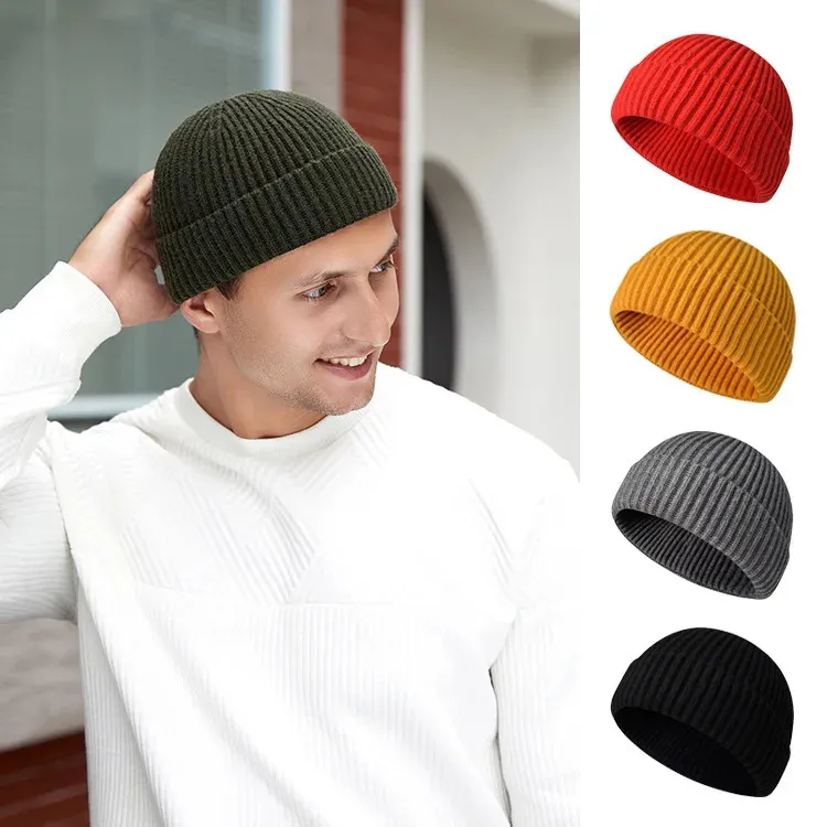 Winter Cap Knit Melon Skin Hats men