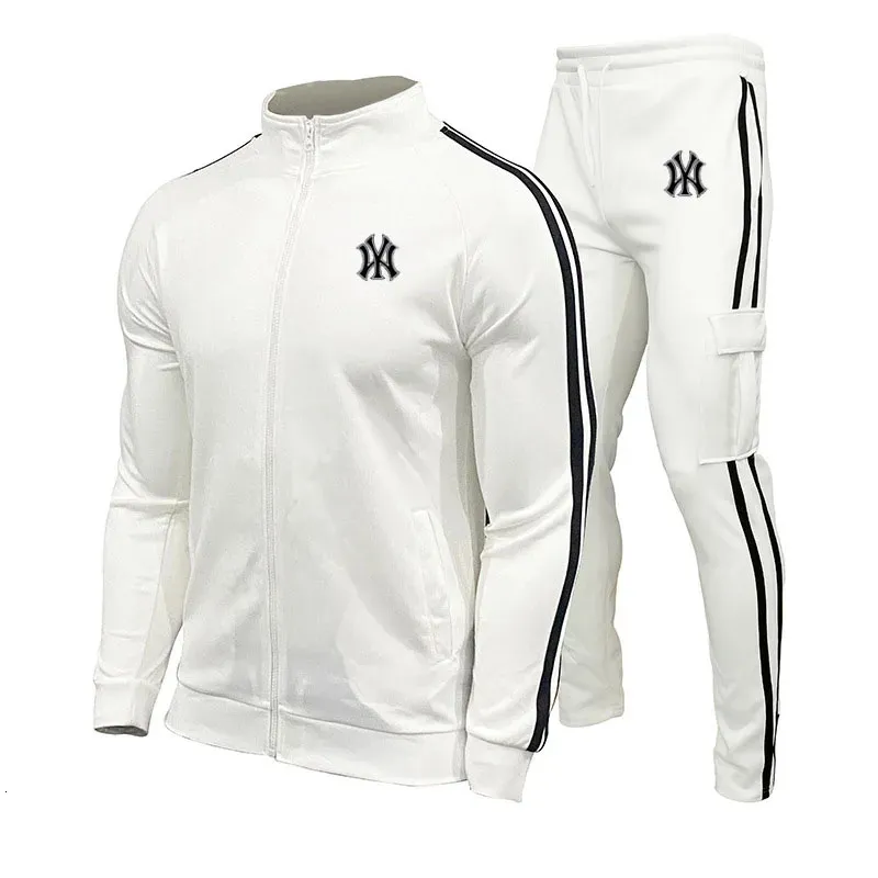 Survêtement hommes deux pièces ensemble costume homme vêtements de sport marque à capuche pantalons de survêtement jogging mâle joggers 231229
