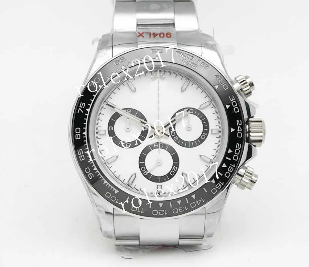 N+ Factory Factory Men's 904L 126500クロノグラフ完全に機能する4130白いサブダイヤルセラミックベゼル新しいスタイルバックル腕時計