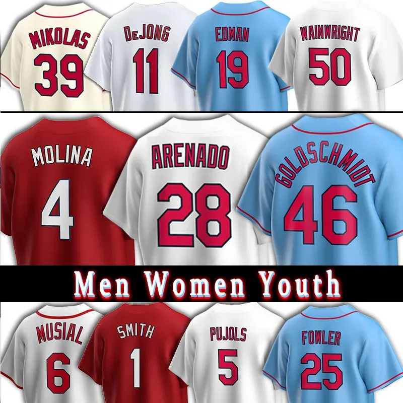 Yadier Molina Maglie da baseball Uomo Donna Nolan Arenado Paul Goldschmidt Walker SULLIVAN Dylan Carlson Willson Contreras Nolan Gorman Ozzie Smith Ryan Helsley