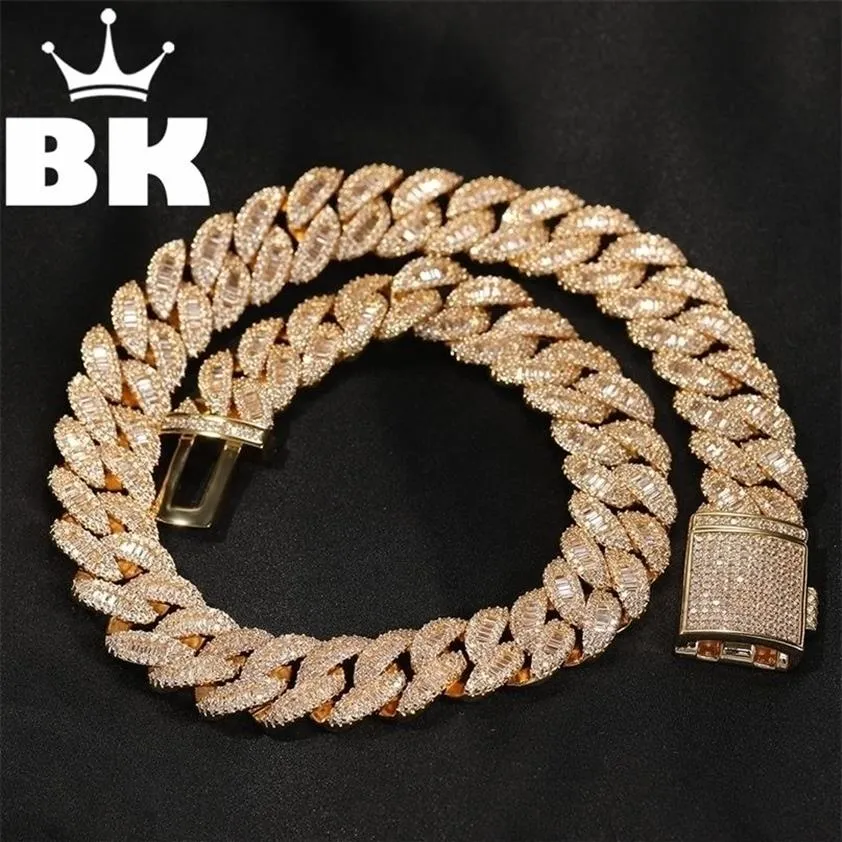 DER BLING KÖNIG Mond Quadratische Schnalle Zirkonia Tennis Schöne Top-Qualität Hiphop Halskette Luxus Voll Iced Out CZ Schmuck 220212356d