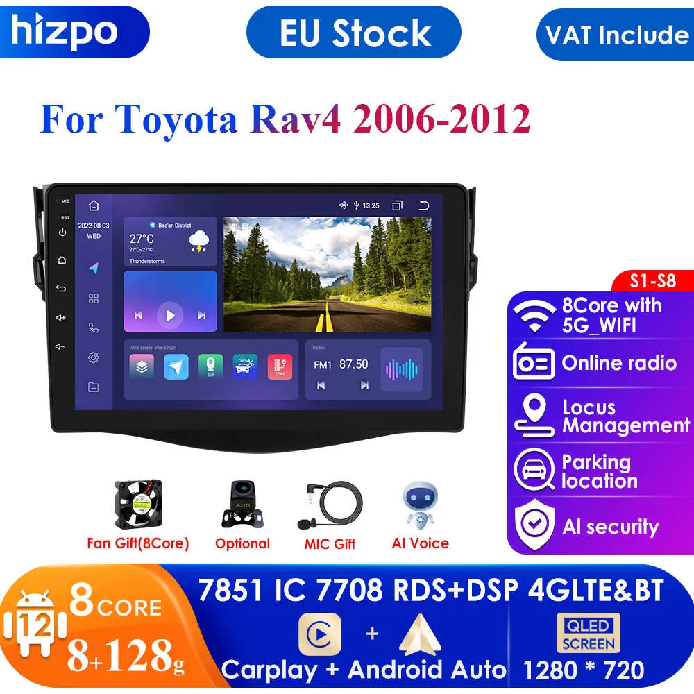 4G Автомобильный Android GPS-навигатор для Toyota RAV4 Rav 4 2006 2007 2008 2010 2011 2012 2DIN Авторадио Мультимедиа Стерео Аудио