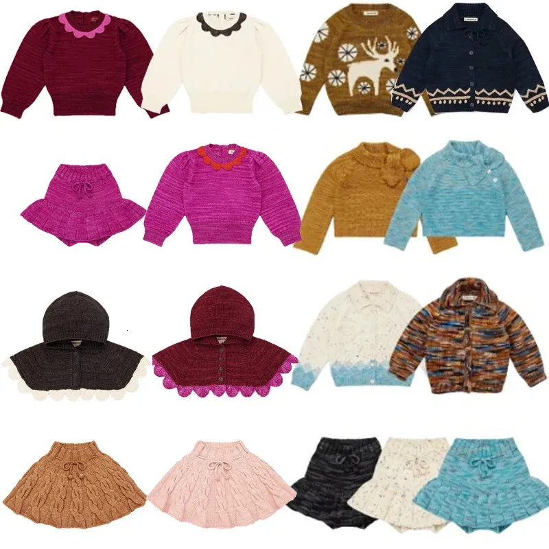 M P Maglioni invernali per bambini per ragazze Cardigan lavorato a maglia carino Capispalla in cotone per bambini Top Abbigliamento 231228