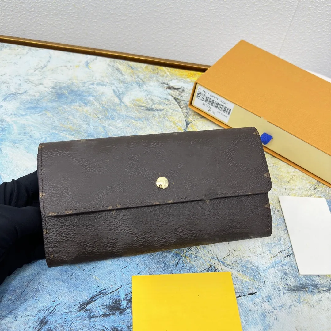 Designerskie torby damskie długie portfele marka biała kratą brązowe litera zippy portfele składane multi-karardowe torby sprzęgła monety wbudowane w torebki kieszonkowe