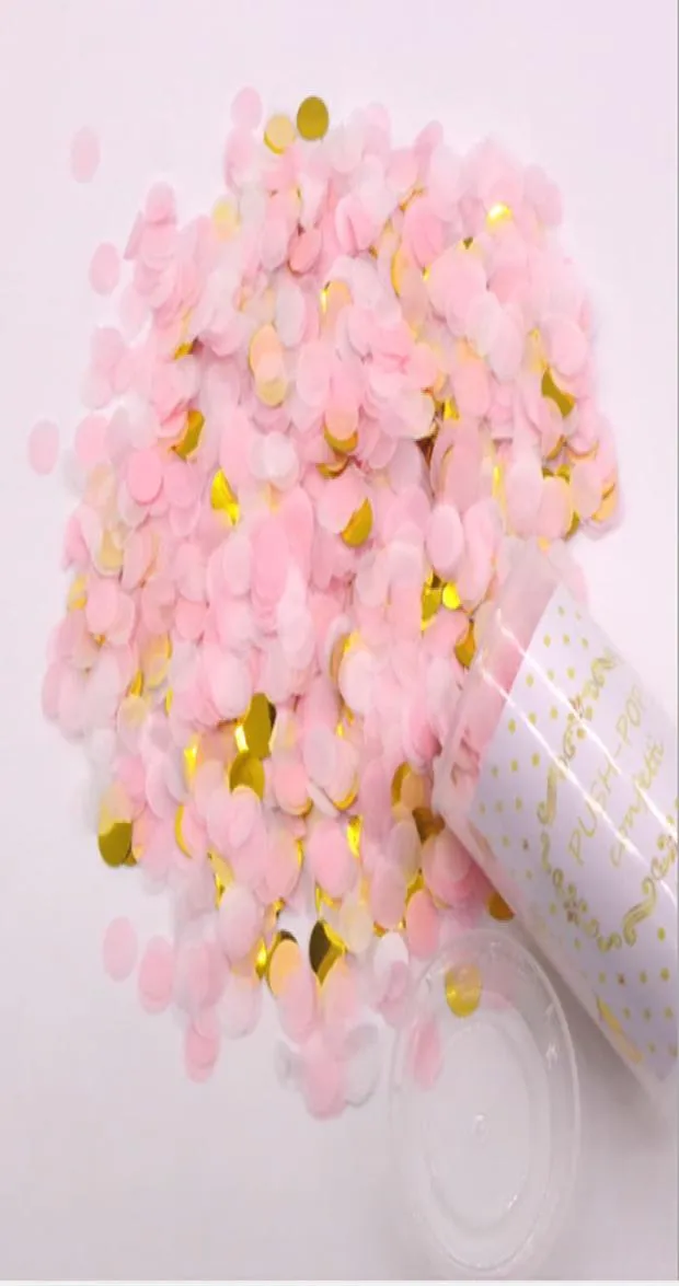 Atmosfera di strumenti di produzione Mini coriandoli rotondi Dot Forniture per feste Matrimonio Buon compleanno Push Confetti Confetti Pop Paper Flowe2227584