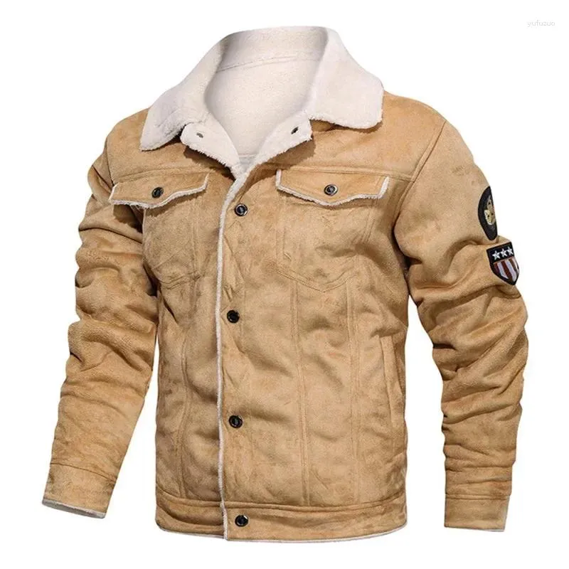 Herrjackor 2023 vinter män bomber jacka casual mens fleece armé taktiska rockar mode päls krage vindbrytare kläder