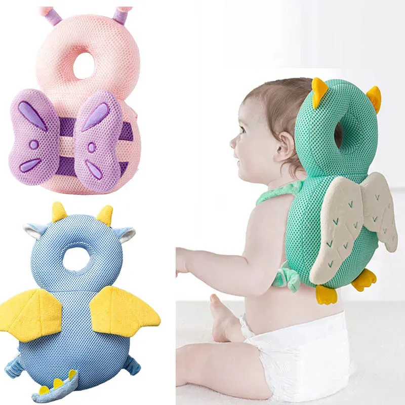 Baby Head Protection Pillow Cartoon Anti-Fall Pillow Soft Cute Wings Nursing Drop Resistance Cushion Baby Protect Cushion Safe 231228