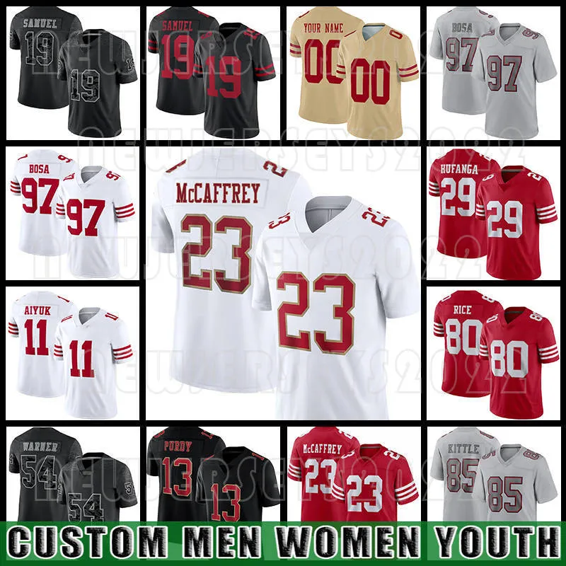 Christian McCaffrey Fußballtrikot George Kittle Brock Purdy Deebo Samuel 49ers Nick Bosa Jerry Rice Joe Montana Niners Kyle Juszczyk Sam Darnold Talanoa Hufanga