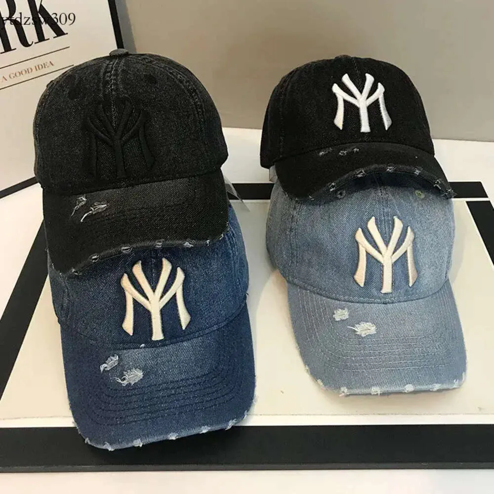 Boll Caps Designer broderi Mitt tvättade denim baseballmössa för kvinnor män bomullssport hiphop hatt golf hattar gorros 230825