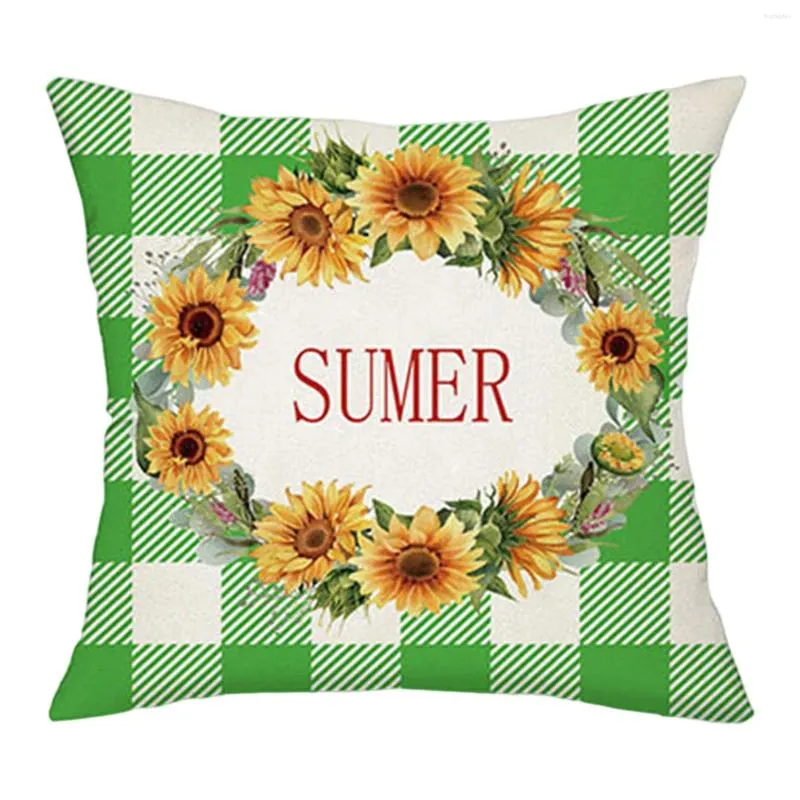 Pillow 4 Type Summer Sunflower Themed Sleeve Square Linen Colorful Pillowcase For Sofa Throw Decorative Cover