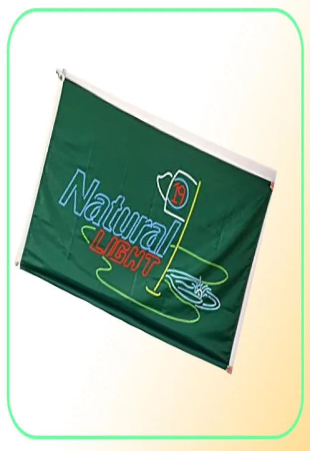 Natural Light Banner Flag Green 3x5ft Printing Poliester Club Sports Indoor z 2 mosiężnymi przelotkami 8338106