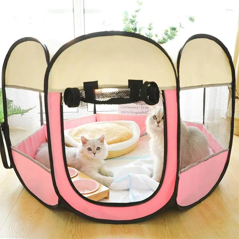 Canili Gabbia per animali domestici Tenda portatile Cuccia pieghevole per cani Box per gatti ottagonale Funzionamento facile Recinzione per cuccia per cuccioli Cani di taglia grande