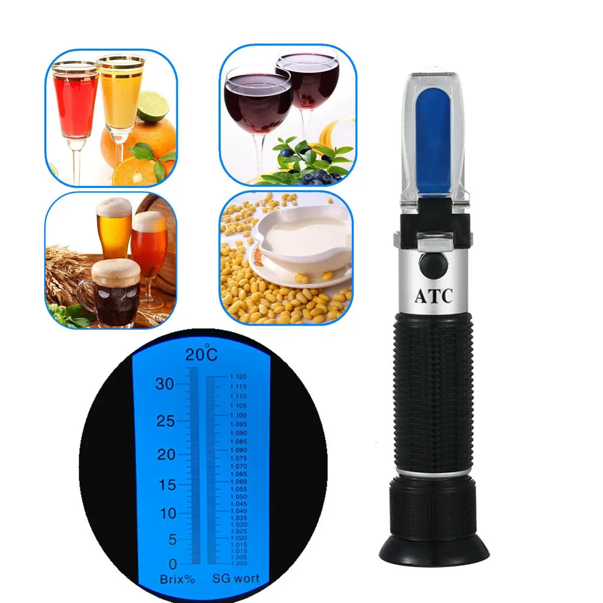 Refractometer 0-32% Brix Bierbrouwenwort SG 1.000-1.120 Soortelijk gewicht Meter Drank Alcohol Concentratie Fruit Wijn Suiker 231229