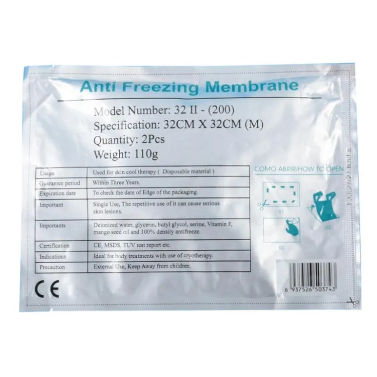 Annan hälsovårdssalong Hemanvändning 100st 70G Frostbite Protective Cryo Lipo Freeze Fat Anti-frysande membran Cool Gel Pad