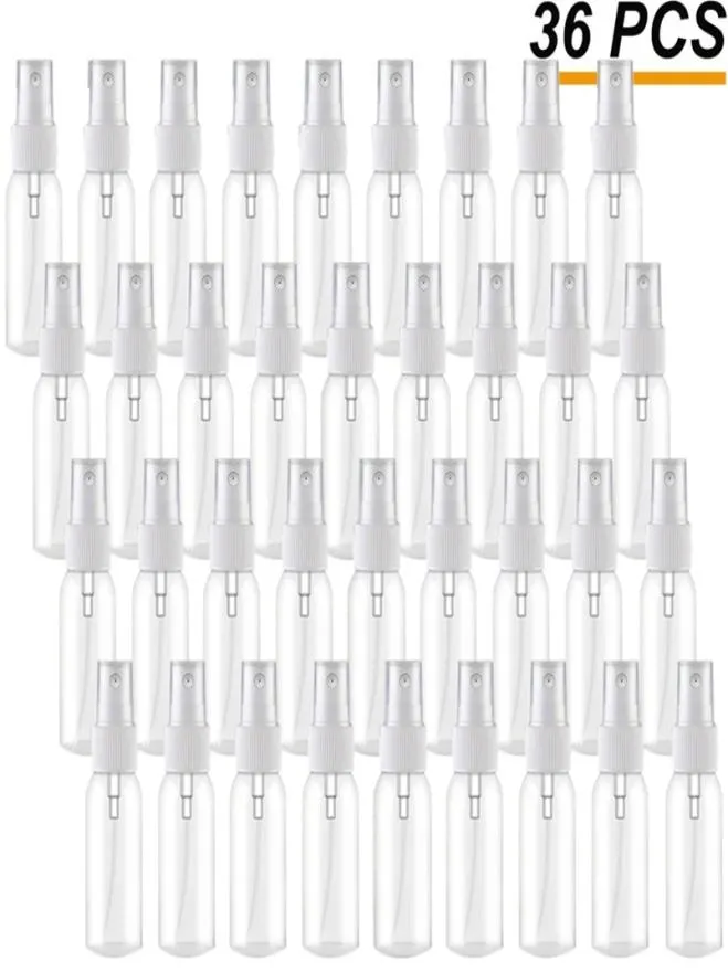 36pcs 30ml/1oz mini ince sis sprey şişeleri taşınabilir küçük boş açık pstic seyahat parfüm kozmetik kaplar 2207116180009