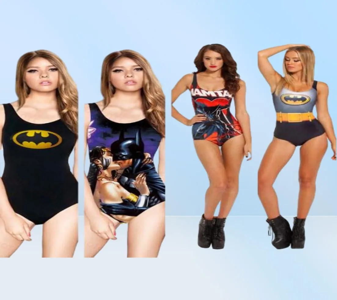 Sexy BATMAN SWIMSUIT One Pieces Sexy Swimwear S Bodysuit Impressão Digital EU SOU O BATMAN SUPERMAN MULHER MARAVILHA SWIMSUIT6140121