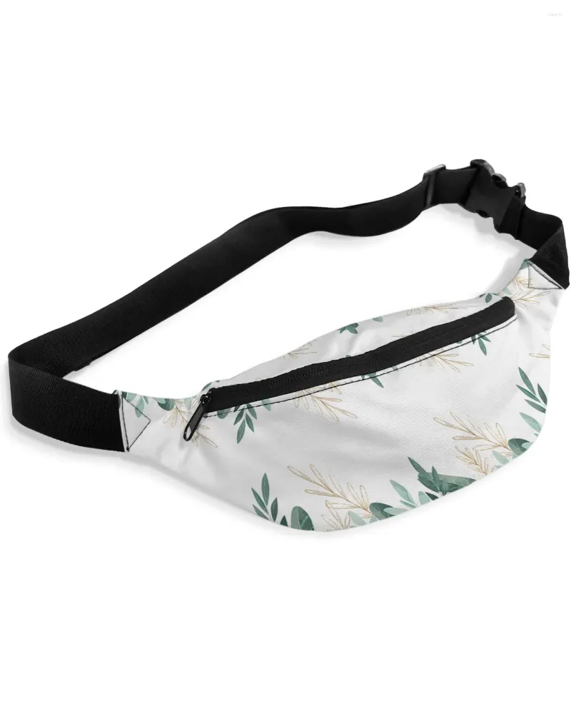 Heuptassen Groene Tropische Planten Bladeren Voor Dames Man Reizen Schouder Crossbody Borst Waterdicht Heuptasje