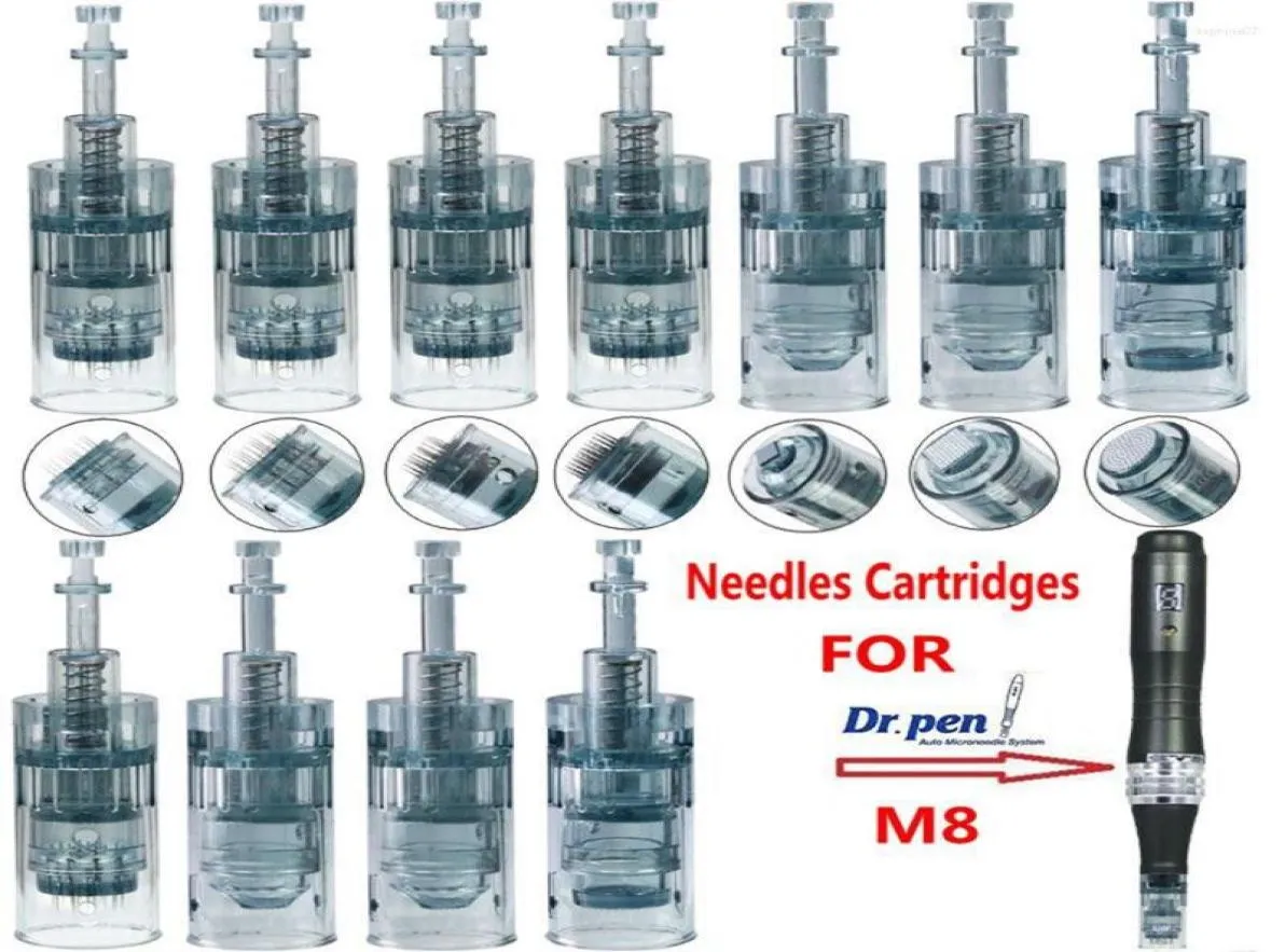 Tattoo Needles 1050pcs Dr Pen M8 Microneedling Cartridge 11 Pin 16 24 36 42 Pins Round Nano 3D 5D Replacement1211774
