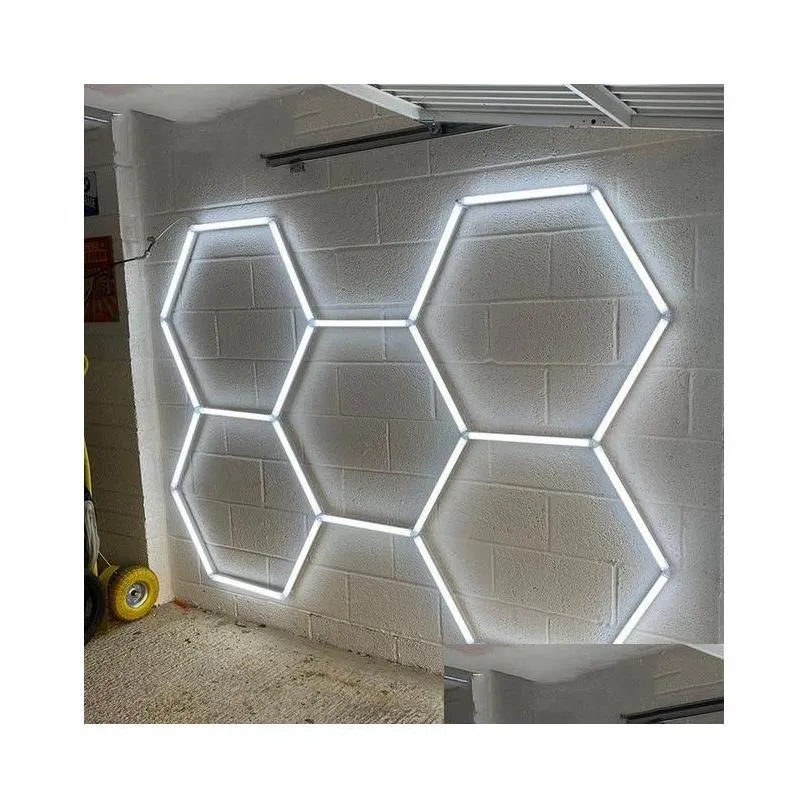 Barras de luz Luces de trabajo 2.1X Proveedor de fábrica Alta calidad 6500K Garaje hexagonal para la sala de exposición de automóviles Detallando Peluquería Drop Deli Dhh8L