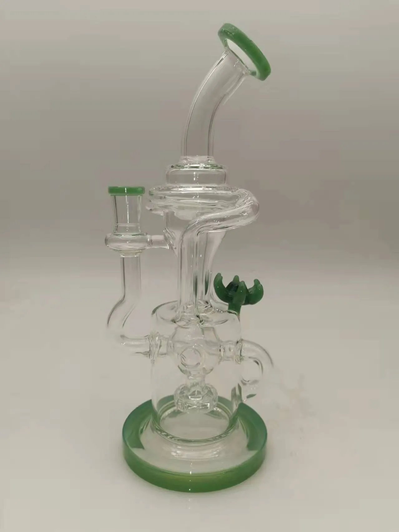 10 tum Bong Glass Hookah Recycler Percolator 14mm Female Joint With Bowl