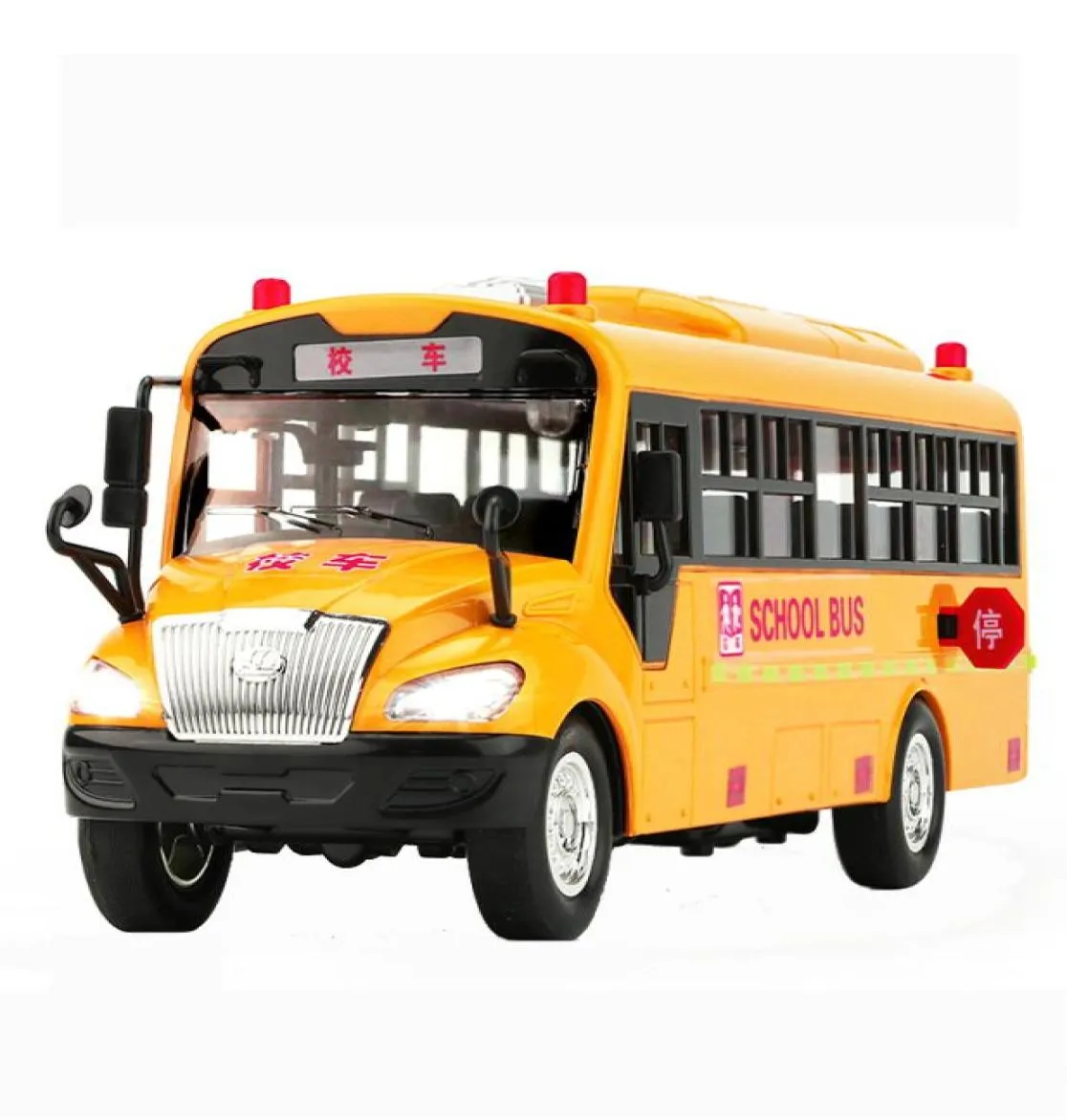 Bus scolaire à inertie de grande taille, modèle de véhicule, éclairage de voitures musicales, jouets pour enfants garçons, cadeau 3896078
