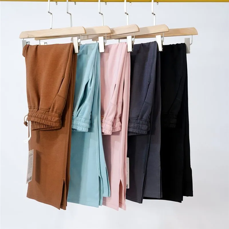 Lu Yoga SoftStreme Womens Pants مقسّمة ، فترات طويلة للسيدات عالي الخصر الناعم الناعم على التوال