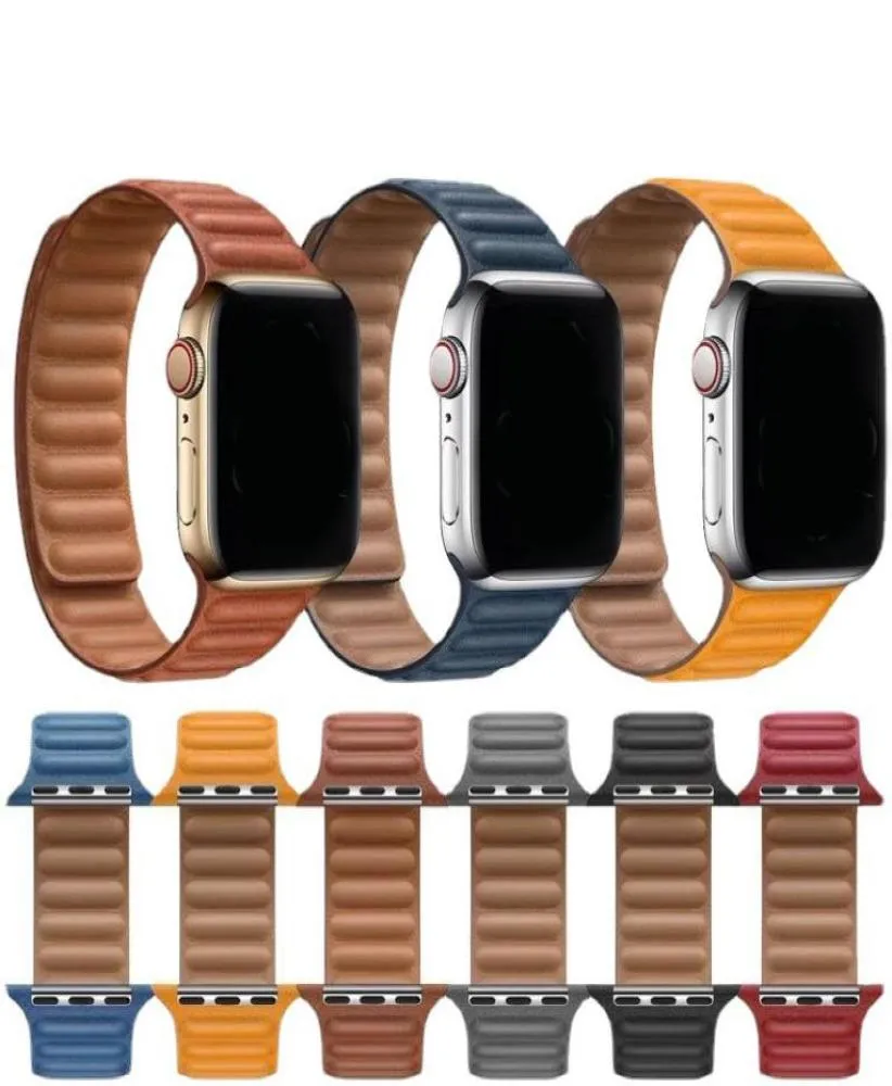 Genuine Real Leather Strap For Watch iWatch Series 3 5 4 SE 6 7 Band 44mm 40mm 41mm 45mm 42mm 38mm Magnetic Loop bracelet14057746100354