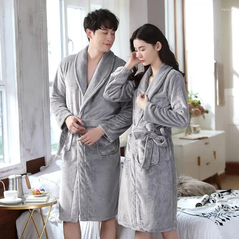 Womens Sleepwear Winter Pyjama Couple Bath Robe Men Women Flannel Bathrobe Coral Fleece Pajamas Hombre Night Dressing Gown Bride From Hairlove 17.81 DHgate.Com