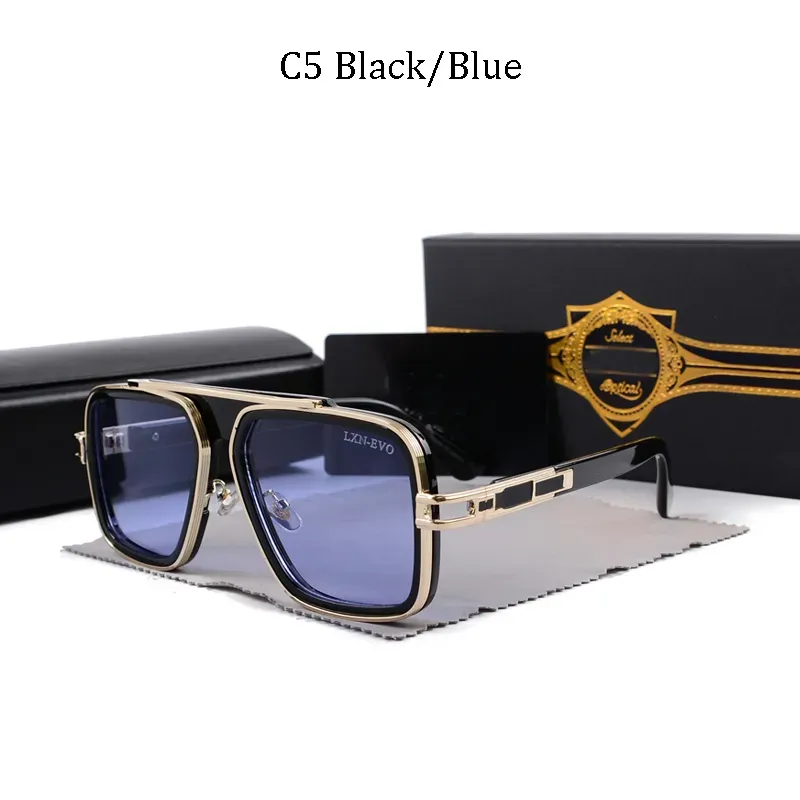 LXN-EVO DITA Sonnenbrille 2024 Herren Vintage Pilotensonnenbrille quadratisch Damen Sonnenbrille Modedesigner Shades Luxus Golden Frame Sonnenbrille UV400 Farbverlauf