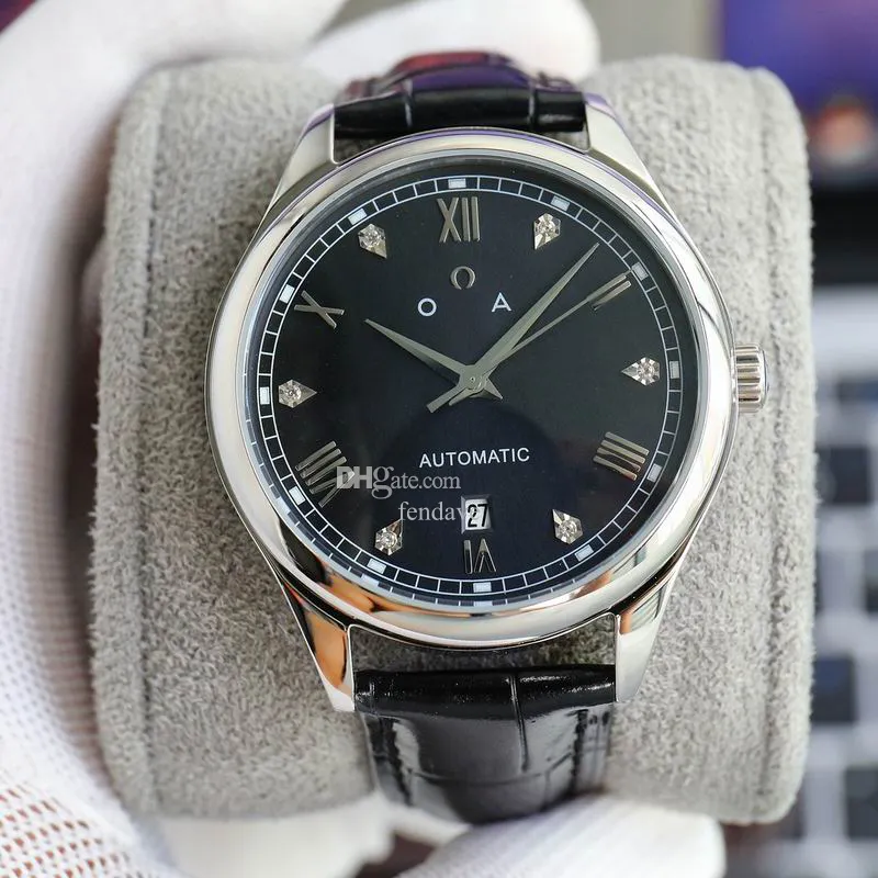 DHgate OMEGA De Ville Prestige Automatic Watch with Leather Strap Self winding Mechanical Movement Discount Designer Watches for Men and Women Watches