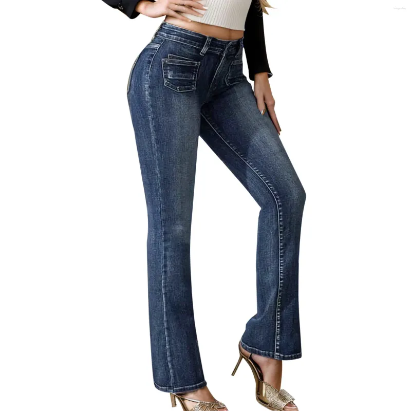 Jeans da donna Jeggings elasticizzati BuLifting a vita alta da donna Pagliaccetto classico in denim slim fit per pantaloni da donna