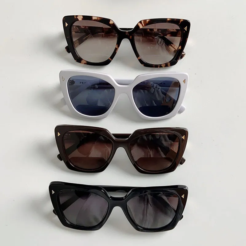 Cat eyes with symbolic sunglasses square acetate frame path legs fashionable men s and women s gradient Oculos de sol SPR 23Z with a metal triangle on the front