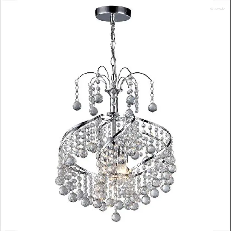 Ljuskronor i Tiffany RL2568 CESEAR SILVER CRYSTAL CHANDLELIER CANLIER SUSPENSION LUMINAIRE
