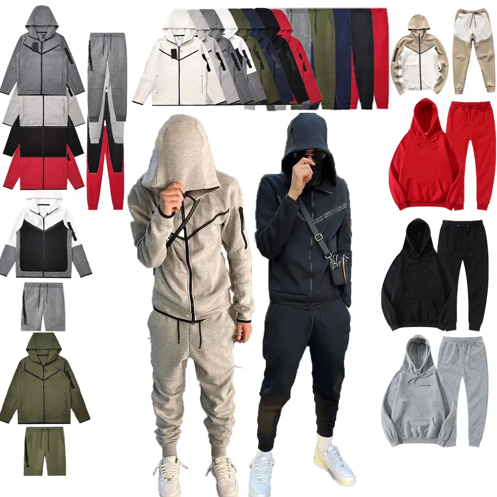 Tech Fleece Hoodie Tracksuit 남자 여자 Pant Tracksuit 남자 스포츠 바지 Jogger 바지 스웨트 팬츠 바닥 Techfleece Man Joggers