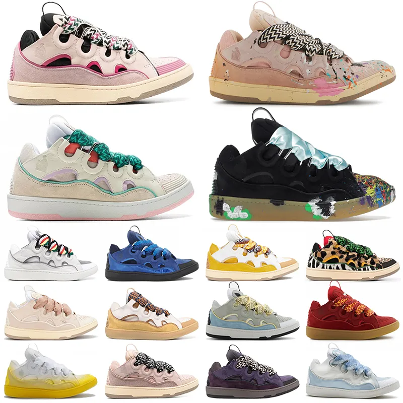 Wholesale 2024 Curb Sneakers Designer 90s أحذية غير عادية أحذية رياضية منقوشة الجلود للرجال من منصة Lanvinity المسطحة للنساء 35-46