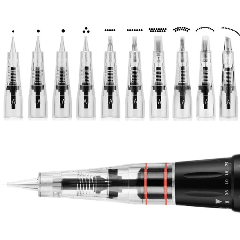Картриджи для татуировок, иглы, профессиональный одноразовый перманентный макияж, подводка для бровей, губ, микроблейдинг, ручка PMU, принадлежности для машин 231229
