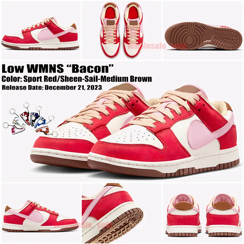 2024 Luxus-Designer-Schuhe Low WMNS Bacon Herren Damen Laufschuh Sport Red Sheen Sail Mittelbraun Trainer Sneakers Größe 36-47