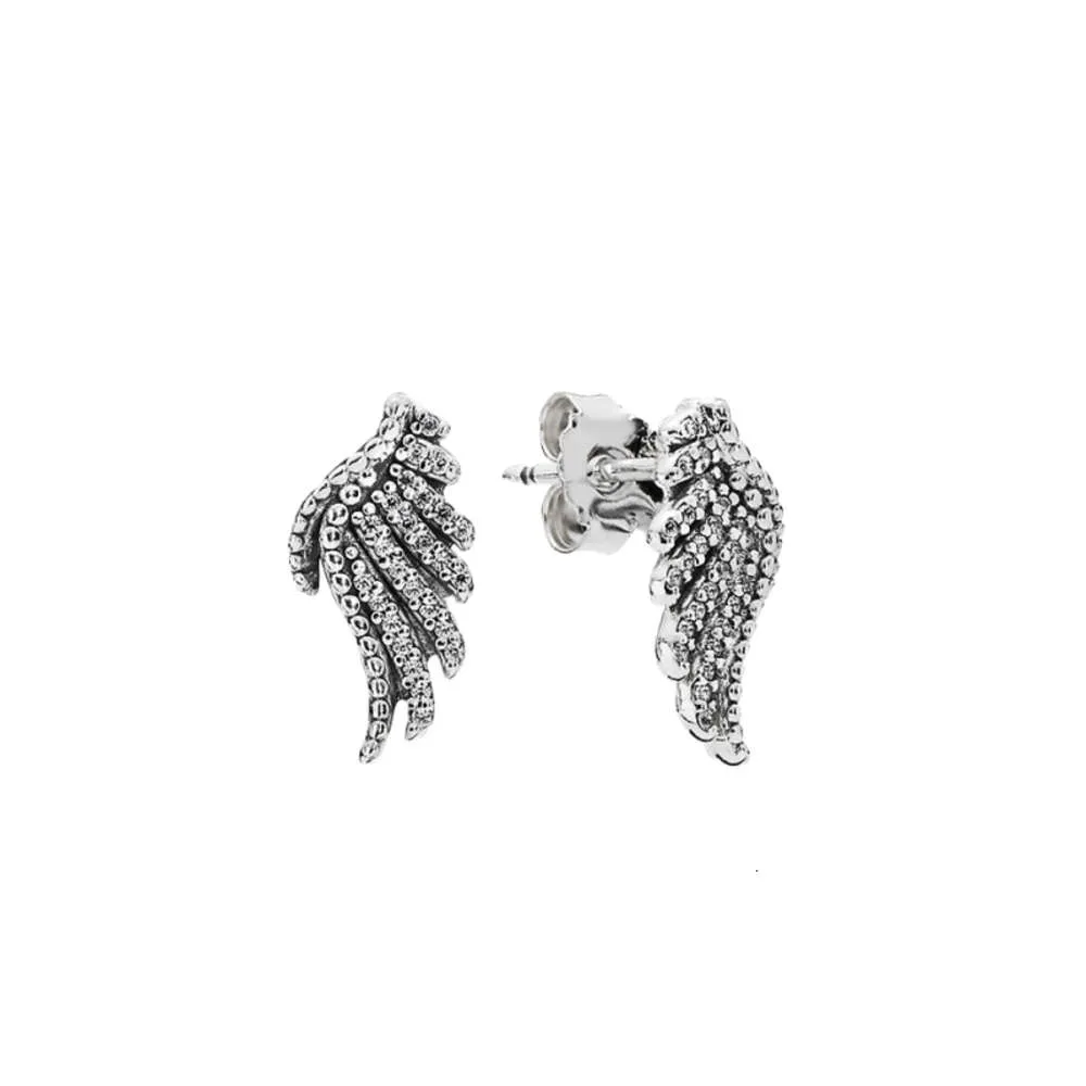 Pandoras Ohrringe Designer für Frauen Schmuck Originalqualität Charm Neue Federohrringe Silber mit Valentinstagsgeschenk