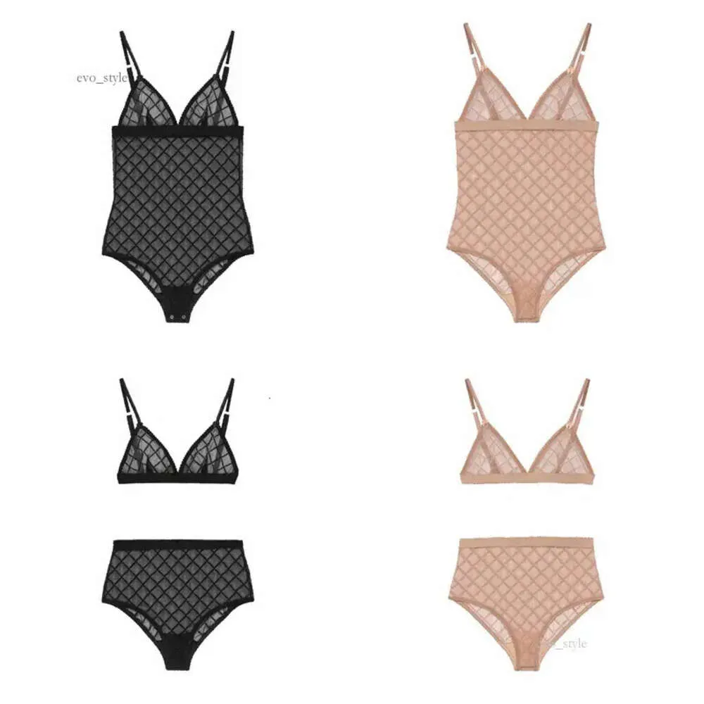 Letras Tule Lingerie Bodysuit Lace Bordado Womens Underwear Bustiers Vintage Bra Briefs Set Fino Respirável Bodysuits Sexy Ver Através 144