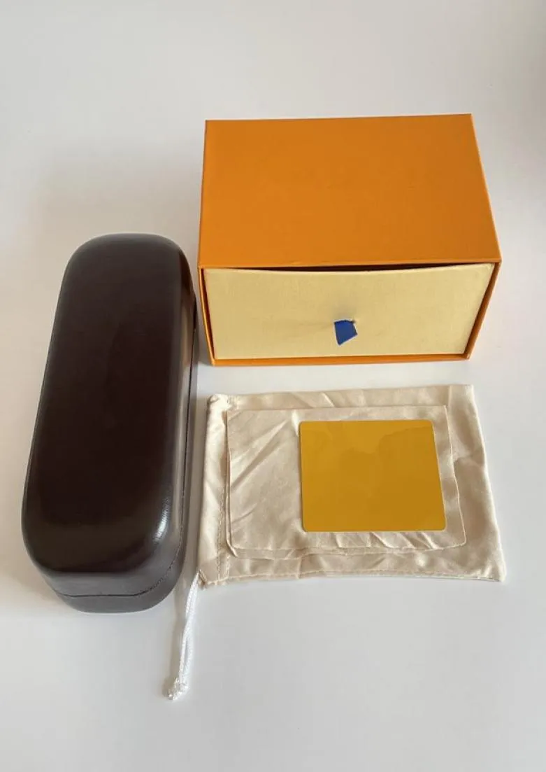 Custodia di marca per occhiali da sole Occhiali da vista Accessori per occhiali protettivi Confezione Custodie rigide classiche in pelle marrone giallo5059030