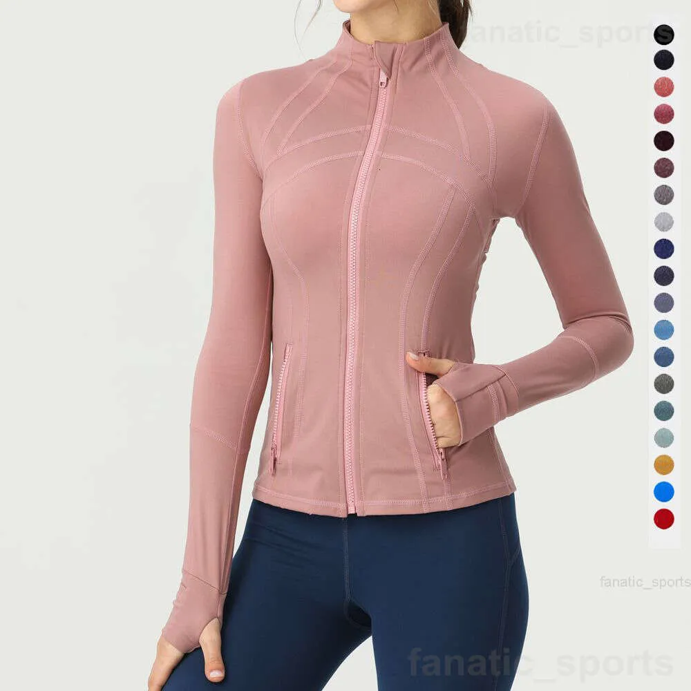 Align Lu Define Ladys Sport Coat Jackets Yoga Stretch Jogging Jacket Long Sleeve Workout Activewear Full Zip Thin Outdoor Sportswear Stand Collar Popular