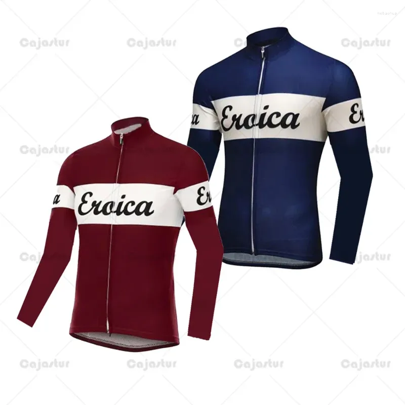 Vestes de course Italie Team Retro Cycling Jersey Hommes Manches longues Hiver Polaire Vélo Pas de vêtements de vélo