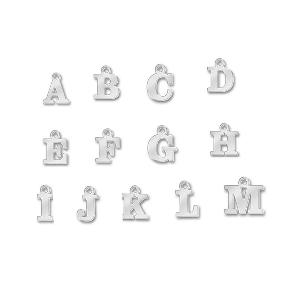 Ciondoli con lettera maiuscola Ciondolo fai-da-te Adatto per creazione di gioielli Alfabeto A B C D E F G H I J K L M per braccialetto intero 20 pezzi2827