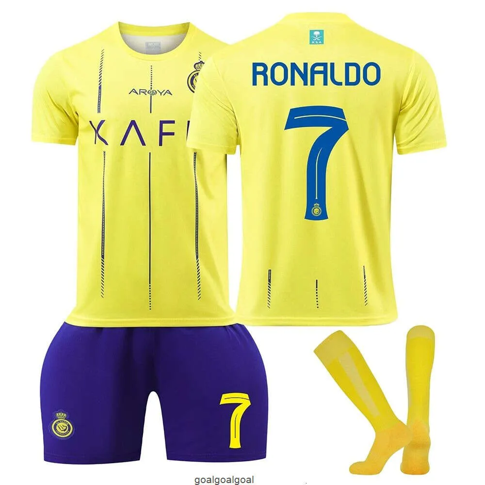 23-24 Riyadh Arabia Arabia Home nr 7 Cristiano Ronaldo Jersey Szybki suszenie piłkarski koszulka dla dzieci