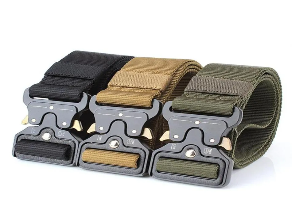 Ceinture tactique Ceinture en nylon Boucle en métal Équipement de camping tactique en plein air Ceinture d'entraînement lourde réglable Accessoires de chasse213Y8414691